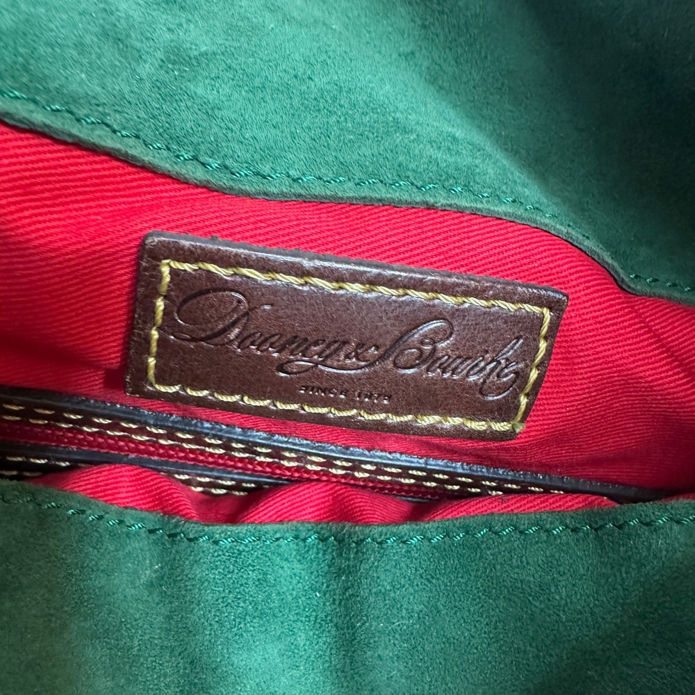 Dooney & Bourke Python Leather Shoulder Brown Blue Snakeskin Bag Red Lining - Picture 9 of 12